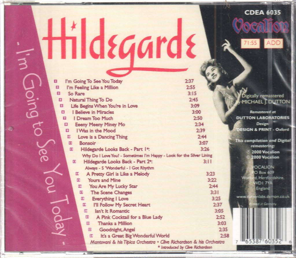 Hildegarde - I'm Going To See You Today - Cd