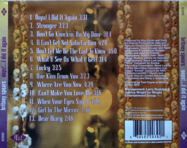 Britney Spears - Oops!...I Did It Again - Cd