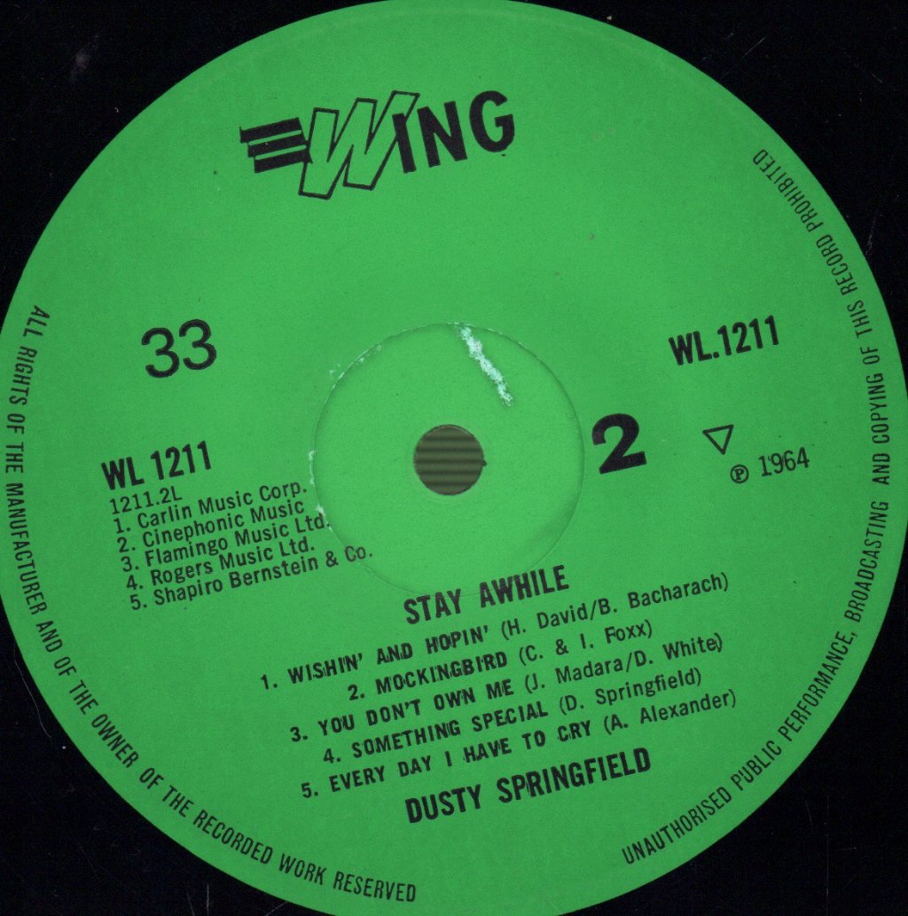 Dusty Springfield - Stay Awhile - Lp