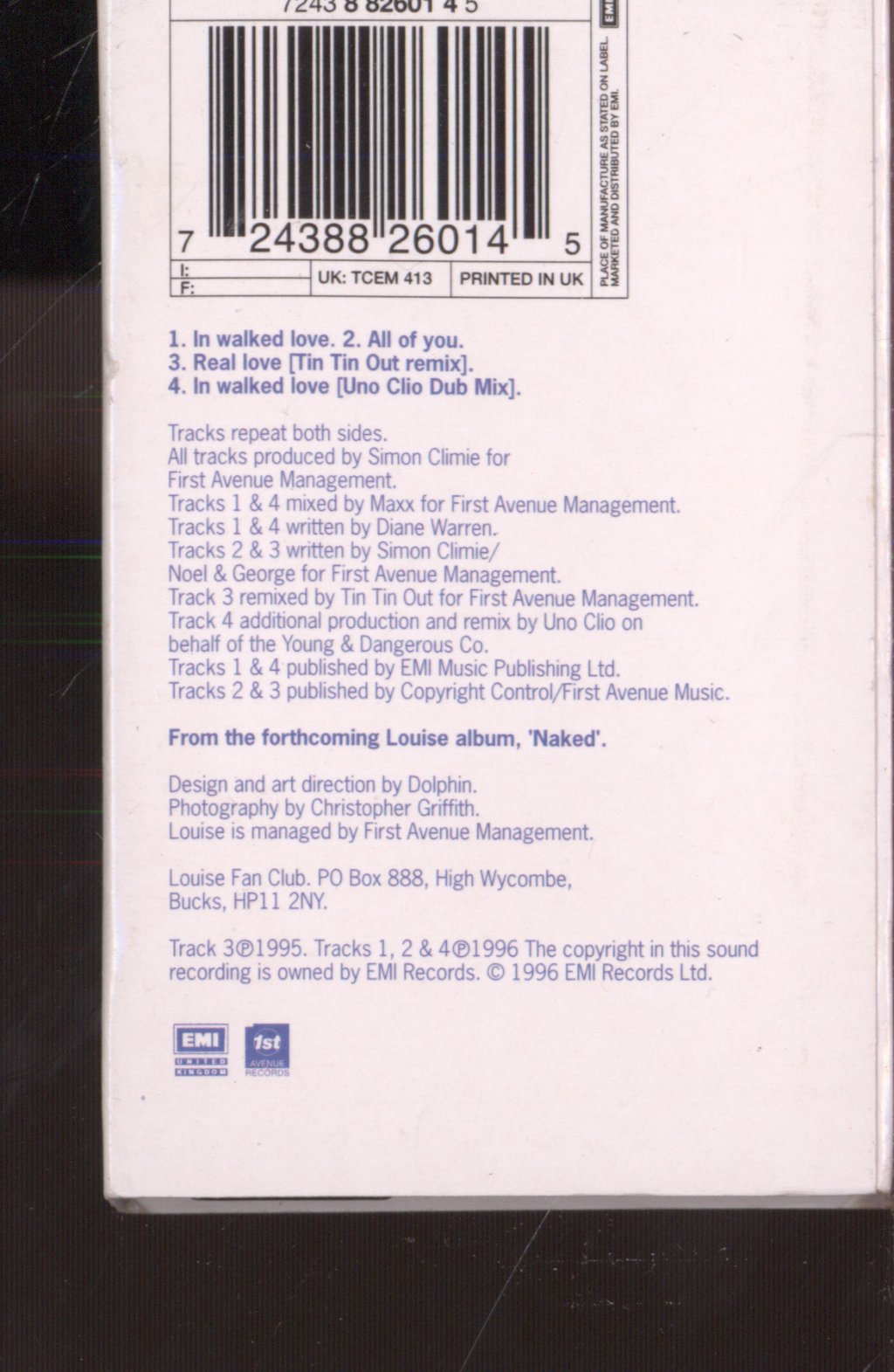 Louise - In Walked Love - Cassette