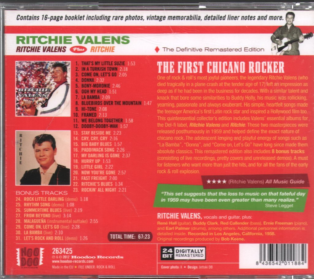 Ritchie Valens - Ritchie Valens plus Ritchie - Cd