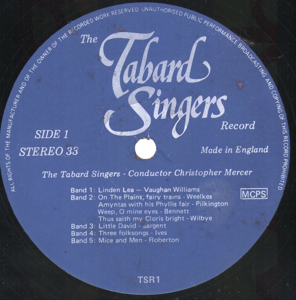 Tabard Singers - Tabard Singers Record - Lp