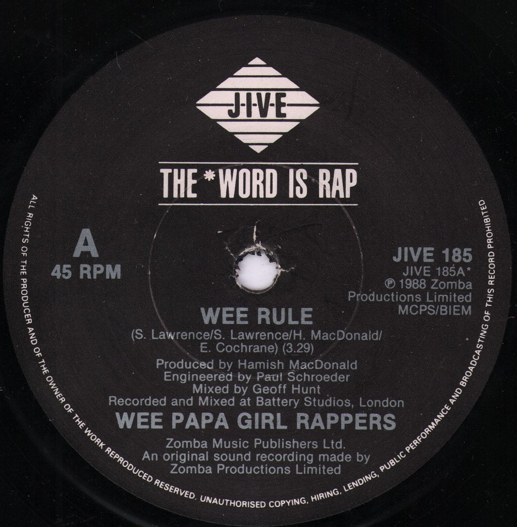 Wee Papa Girl Rappers - Wee Rule - 7 Inch