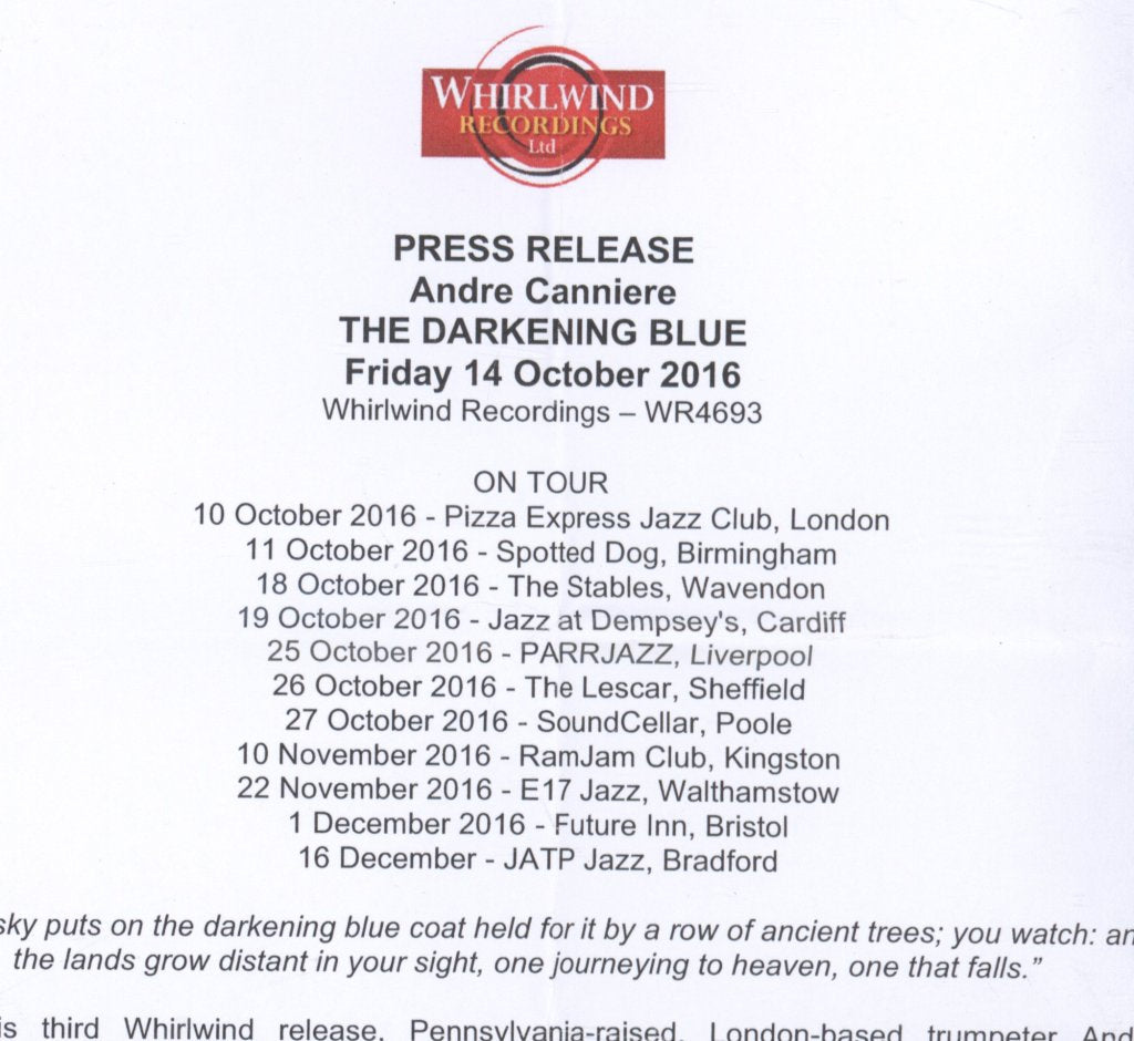 André Canniere - Darkening Blue - Cd