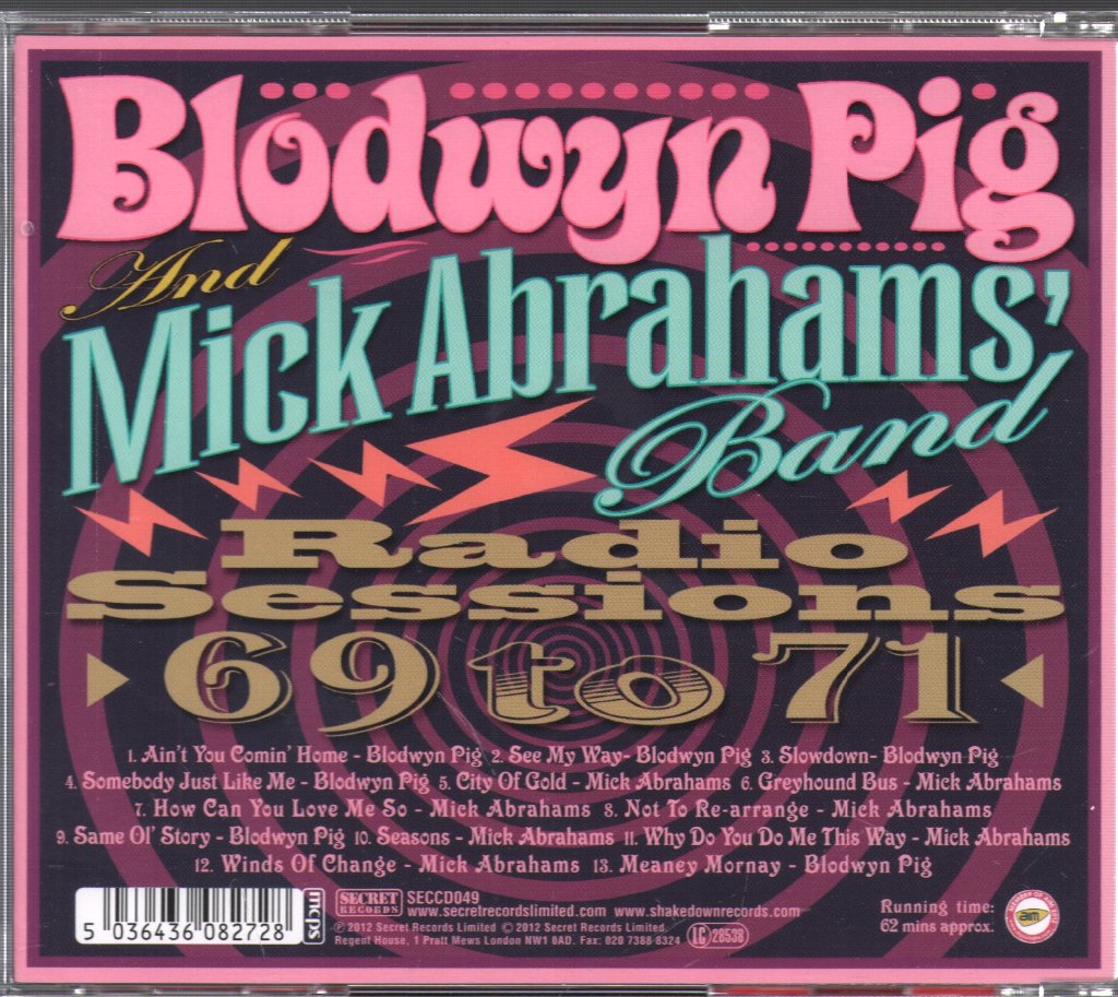 Blodwyn Pig and Mick Abrahams' Band - Radio Sessions 69 To 71 - Cd