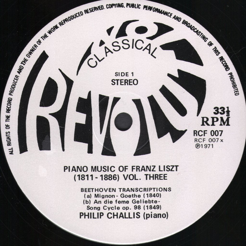 Philip Challis - Piano Music of Franz Liszt Vol. 3 - Beethoven Transcriptions - Lp