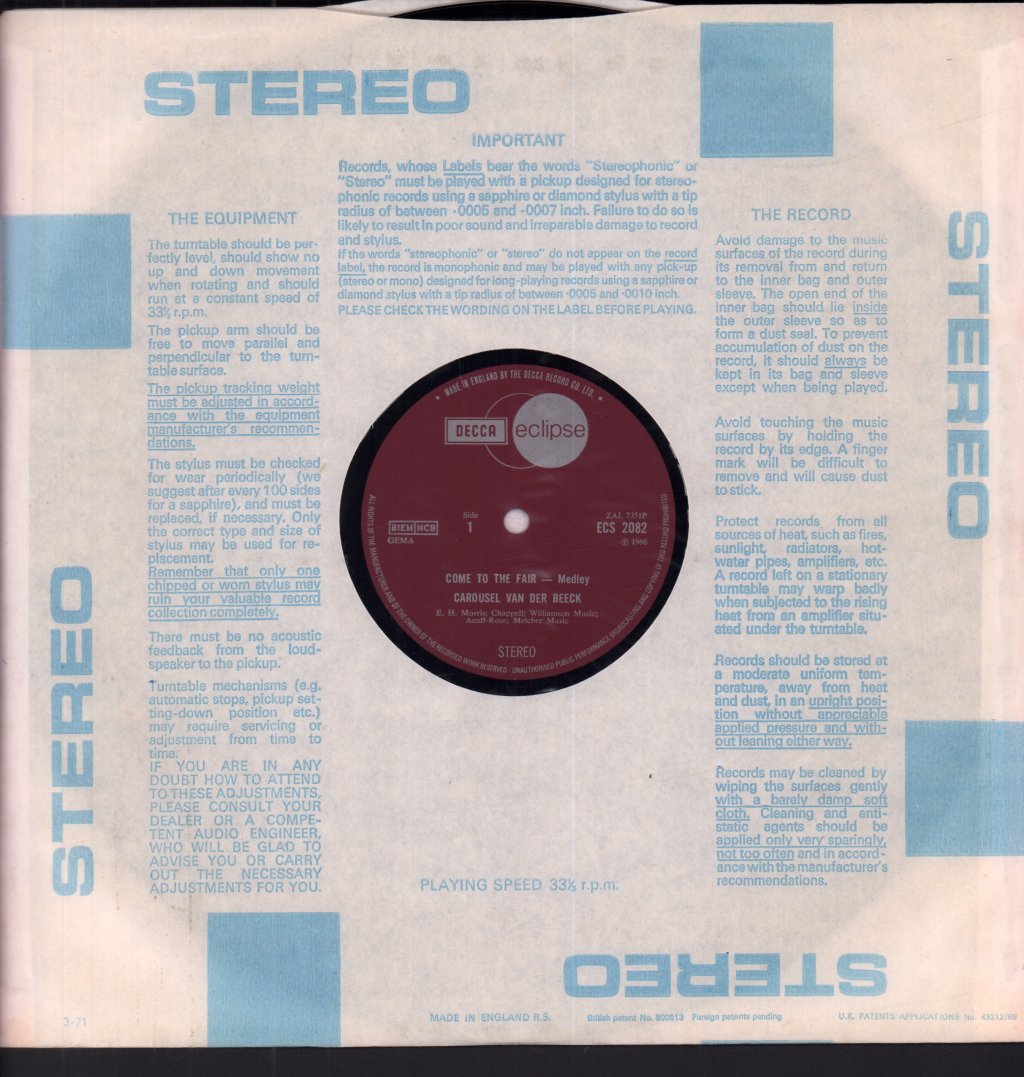Carousel Van Der Beeck - Come To The Fair - Lp