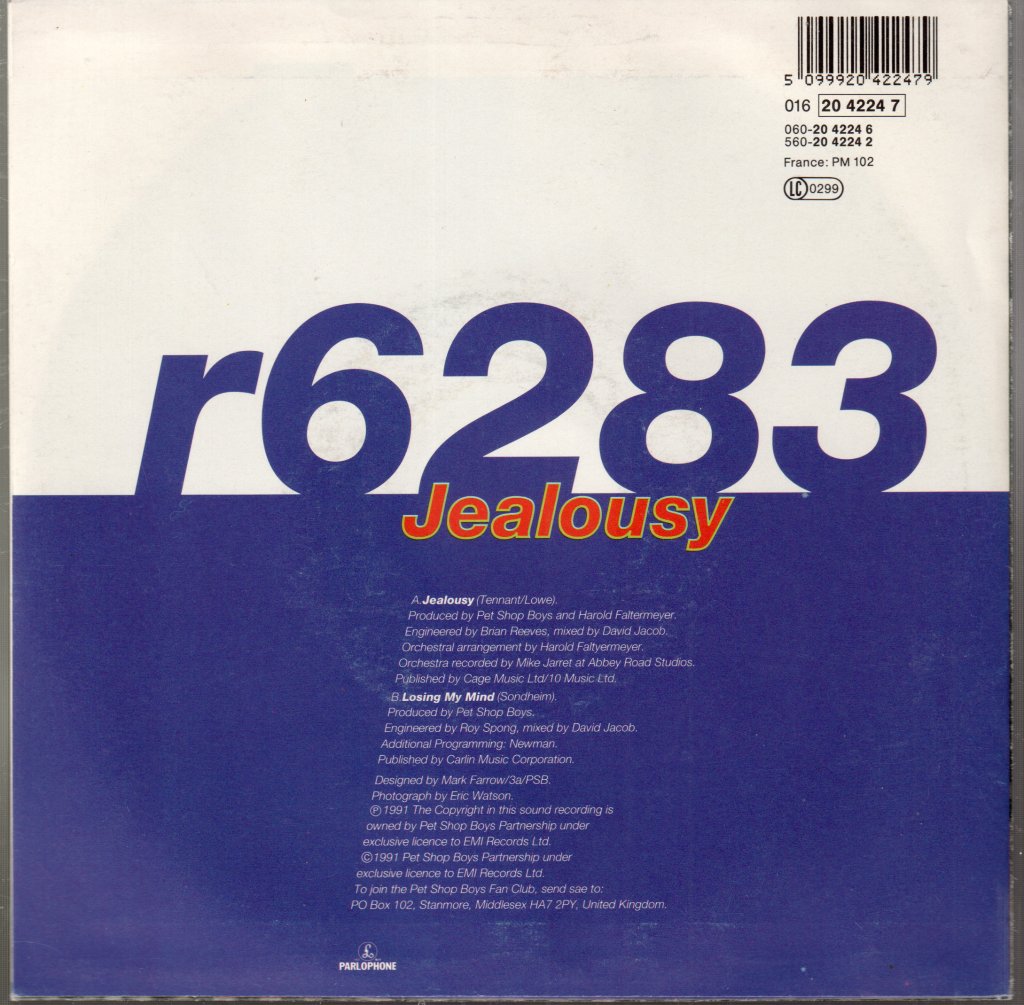 Pet Shop Boys - Jealousy - 7 Inch