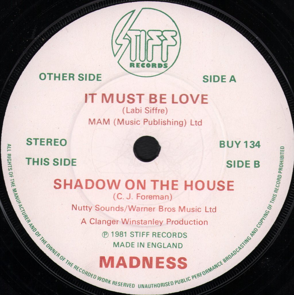 Madness - It Must Be Love - 7 Inch