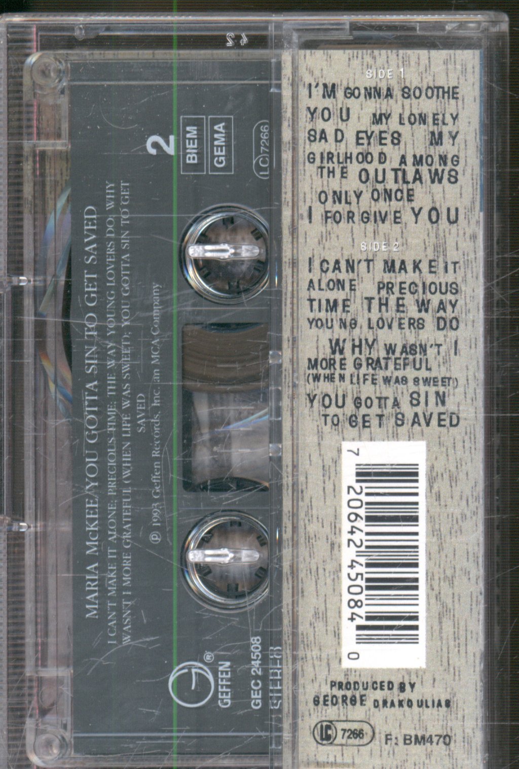 Maria Mckee - You Gotta Sin To Get Saved - Cassette