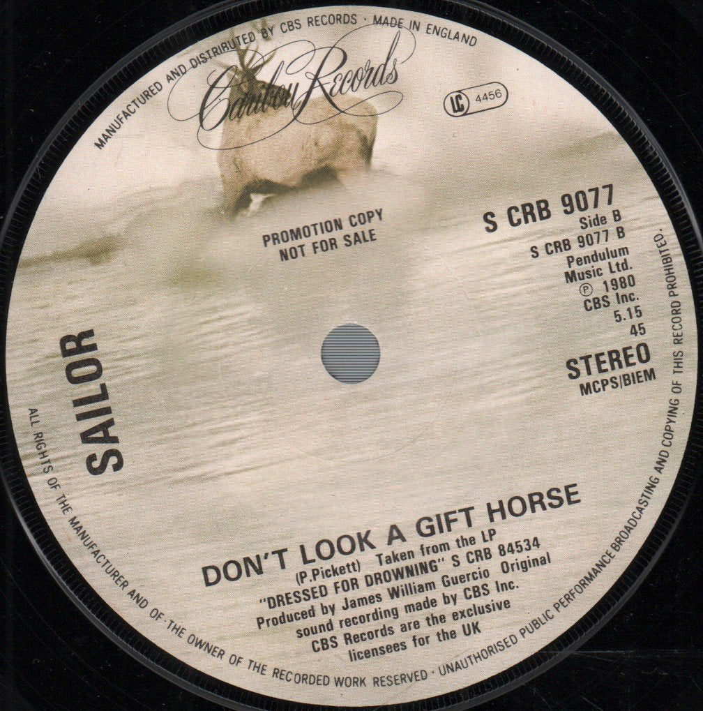 Sailor - Don't Send Flowers - 7 Inch