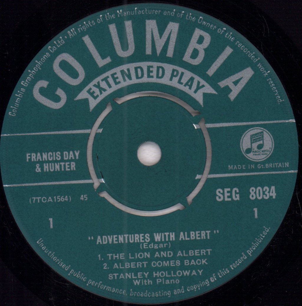 Stanley Holloway - Adventures With Albert - 7 Inch