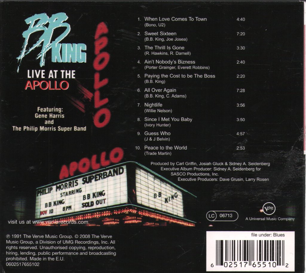 B.B. King - Live At The Apollo - Cd