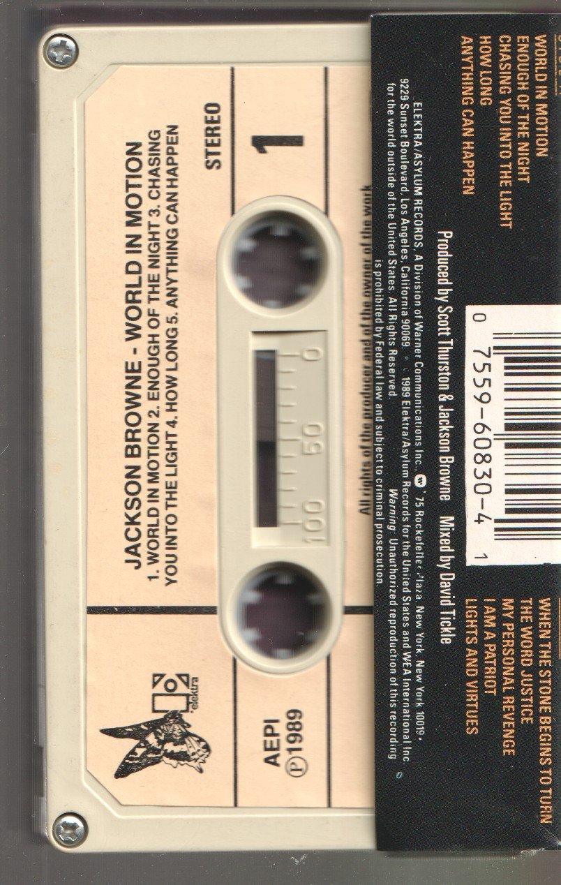 Jackson Browne - World In Motion - Cassette