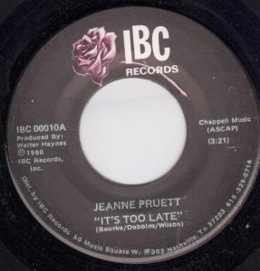 Jeanne Pruett - It's Too Late - 7 Inch
