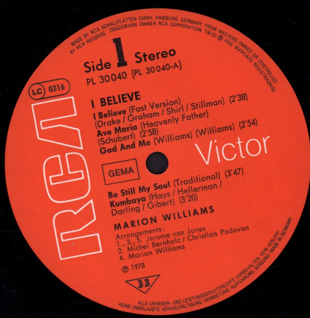 Marion Williams - I Believe - Lp