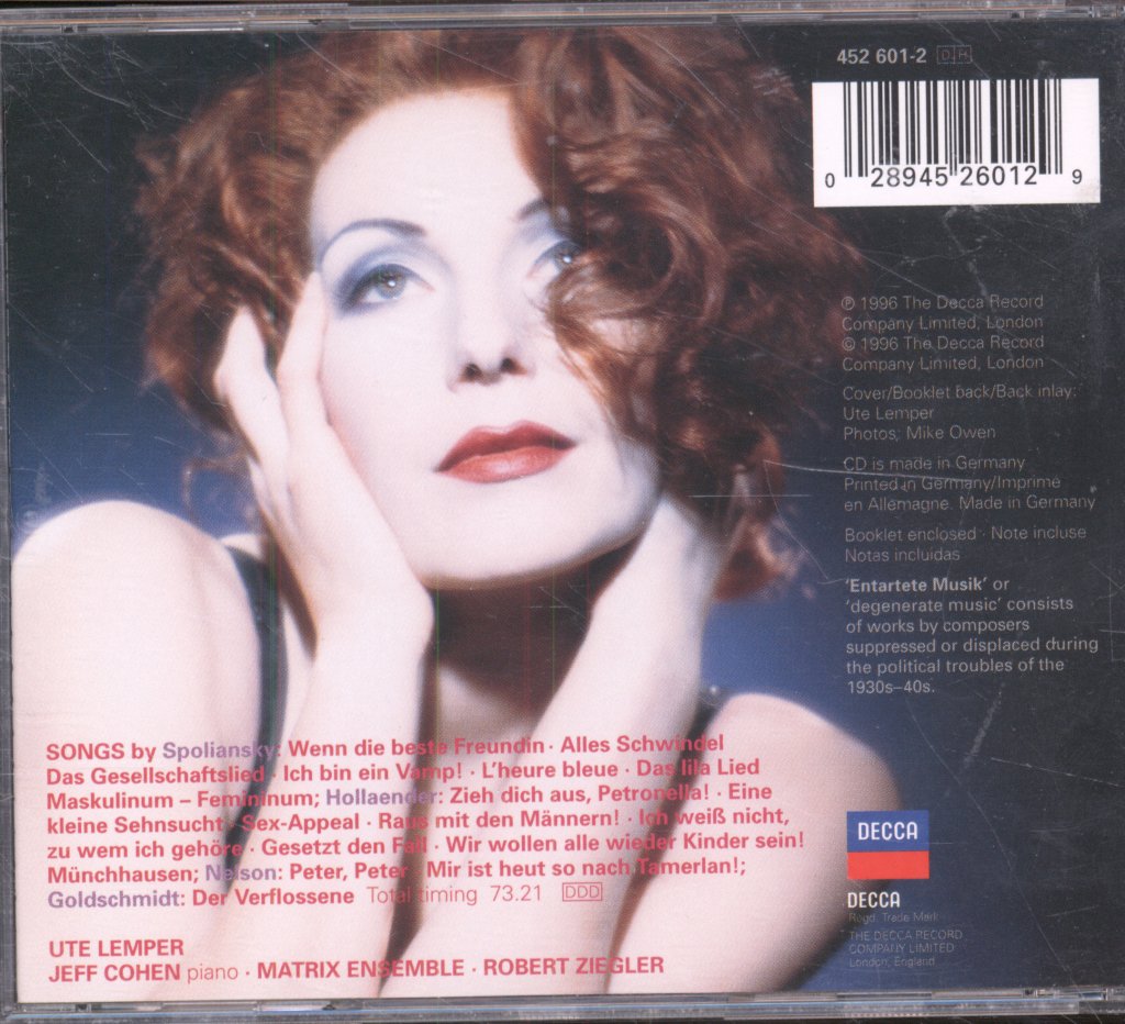 Ute Lemper - Berlin Cabaret Songs - Cd