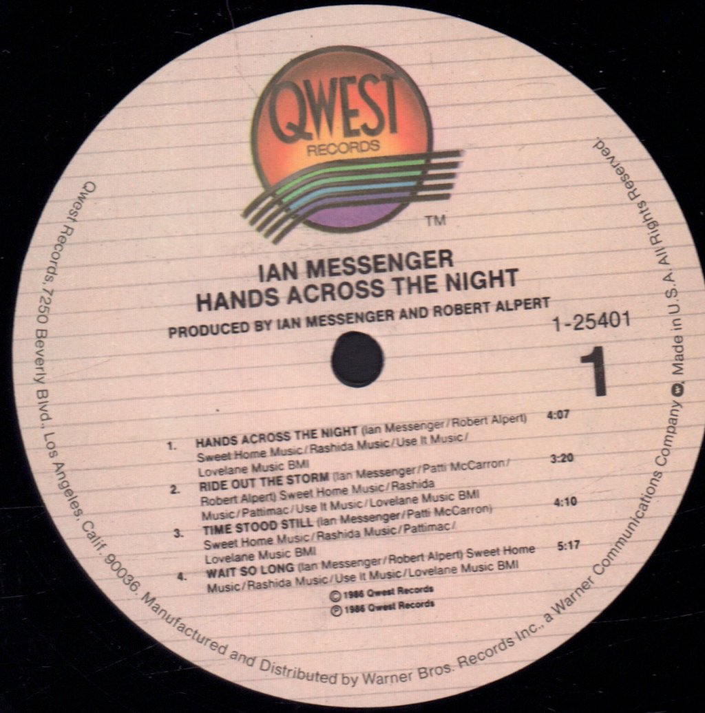 Ian Messenger - Hands Across The Night - Lp