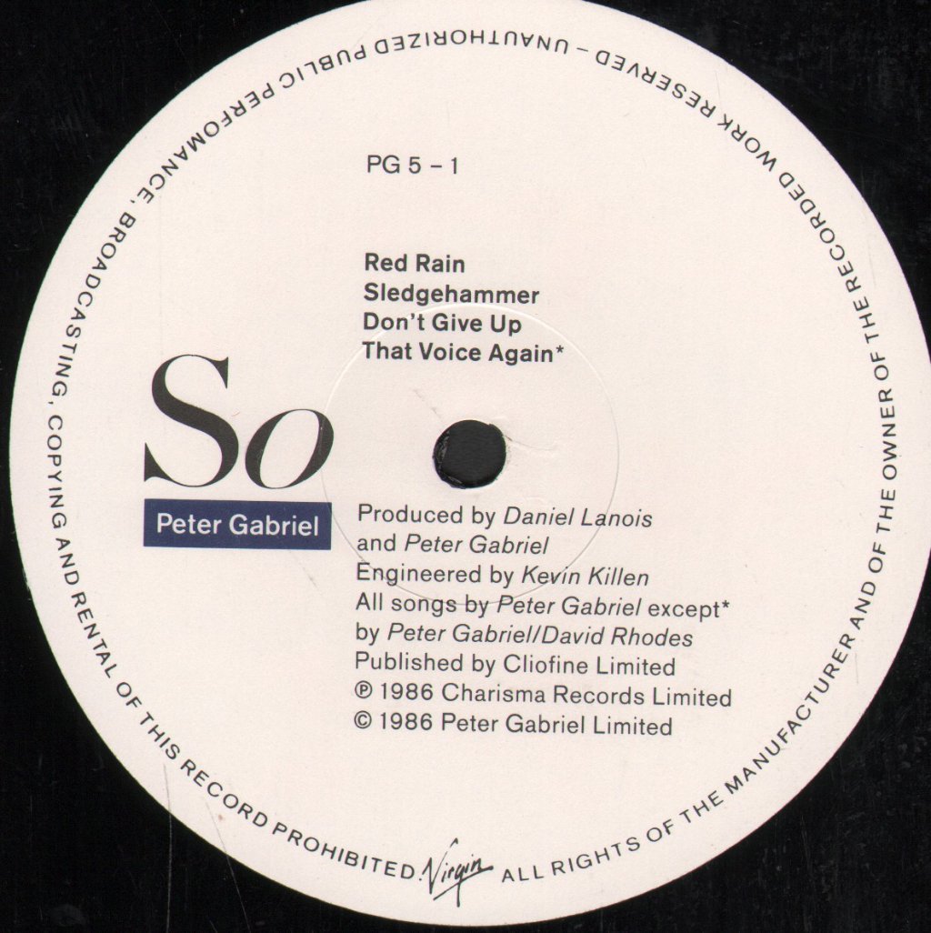 Peter Gabriel - So - Lp