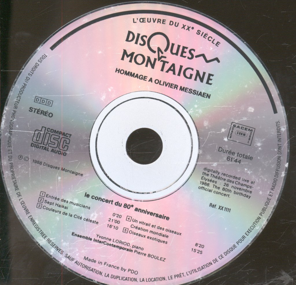 Pierre Boulez, Ensemble Intercontemporain - Hommage À Olivier Messiaen - Cd