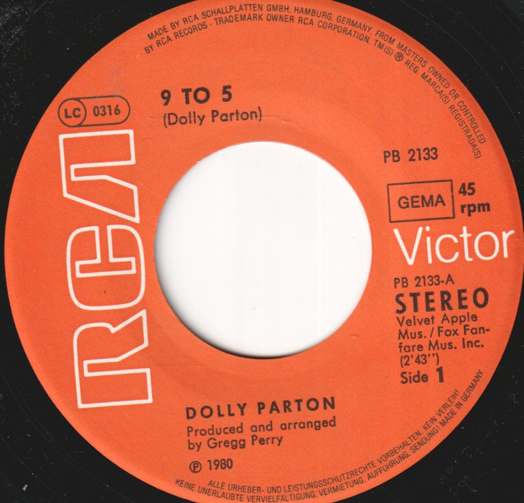 Dolly Parton - 9 To 5 - 7 Inch