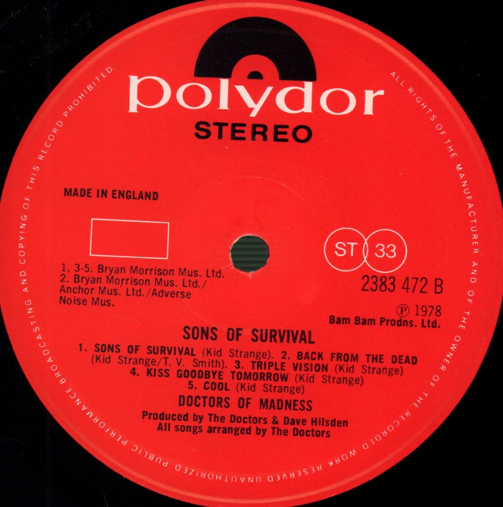 Doctors Of Madness - Sons Of Survival - Lp
