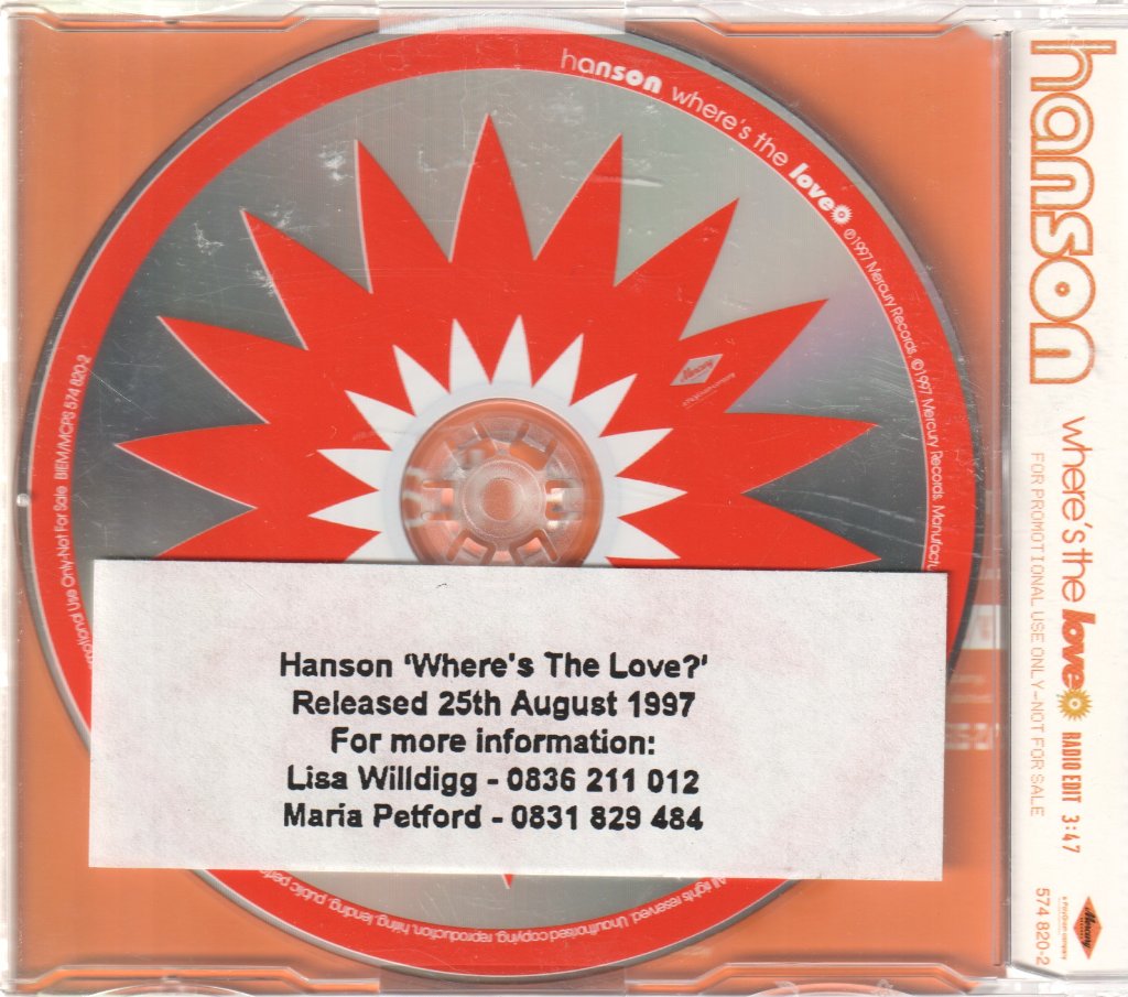 Hanson (Boy Group) - Where's The Love - Cd