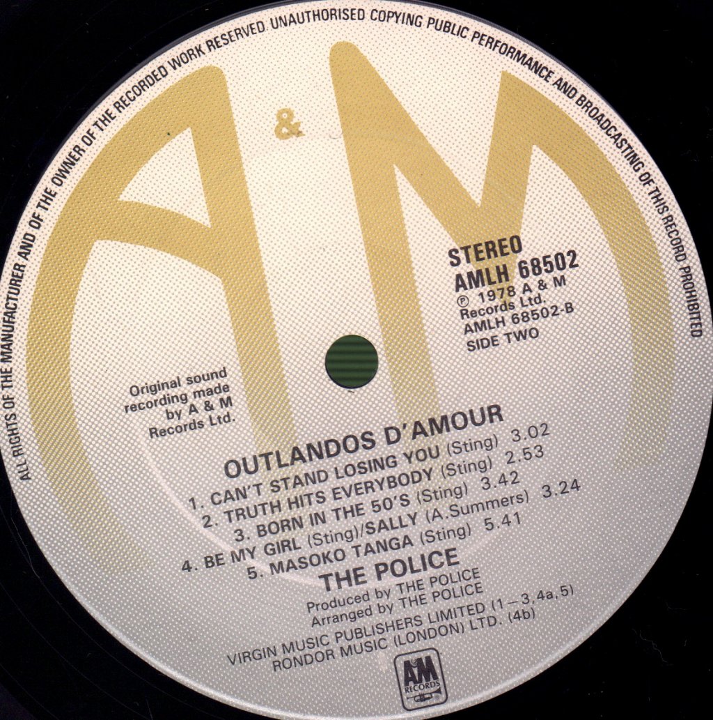 Police - Outlandos D'amour - Lp