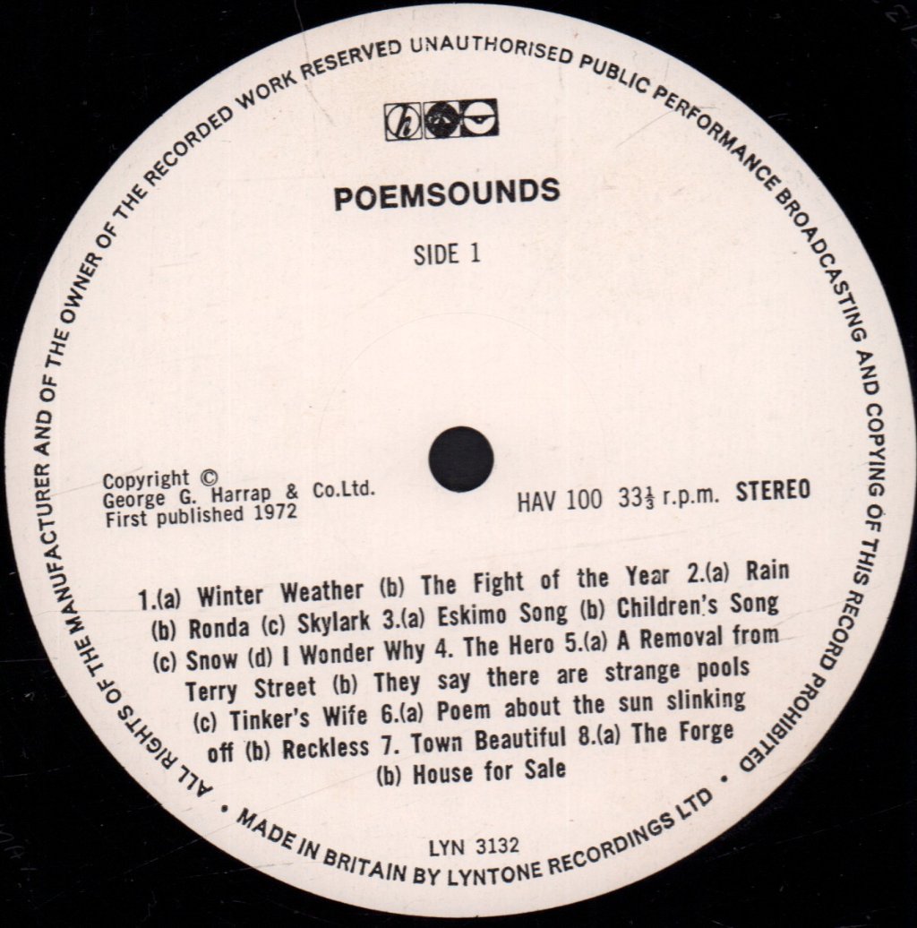 Various Artists - Poemsounds - Lp