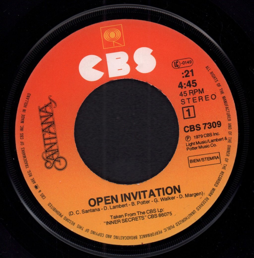 Santana - Open Invitation - 7 Inch