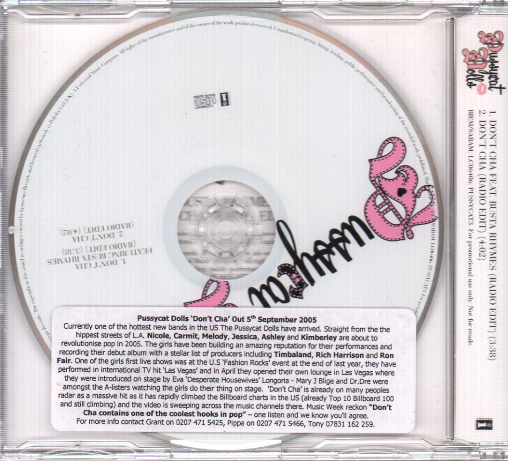 Pussycat Dolls - Don't Cha - Cd