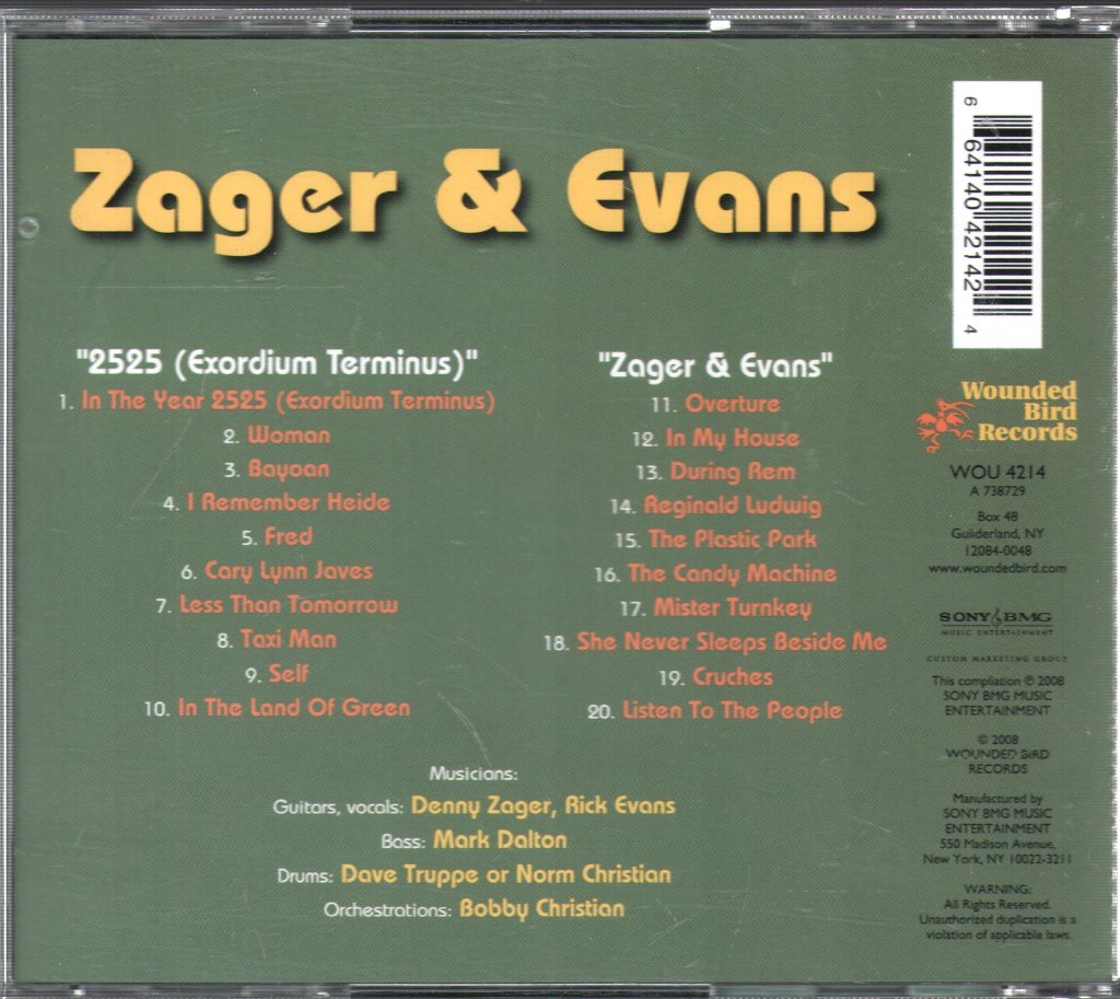 Zager & Evans - 2525 (Exordium Terminus) / Zager & Evans - Cd