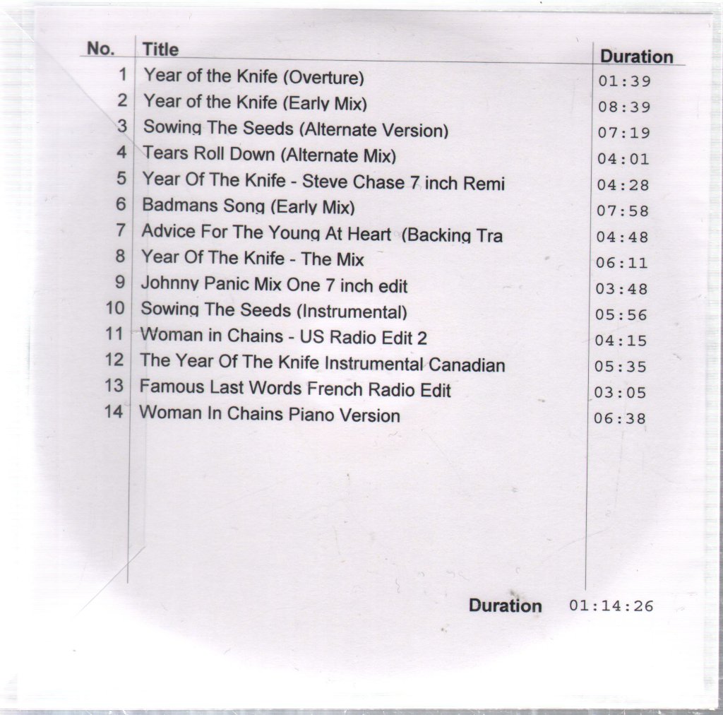 Tears For Fears - CD3 - The Moon - Radio Edits and Early Mixes - Cdr