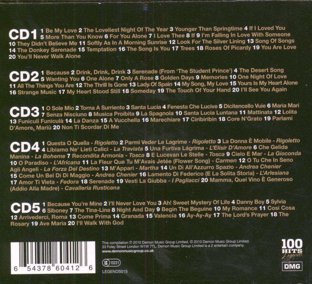 Mario Lanza - 100 Hits Legends - Cd Set