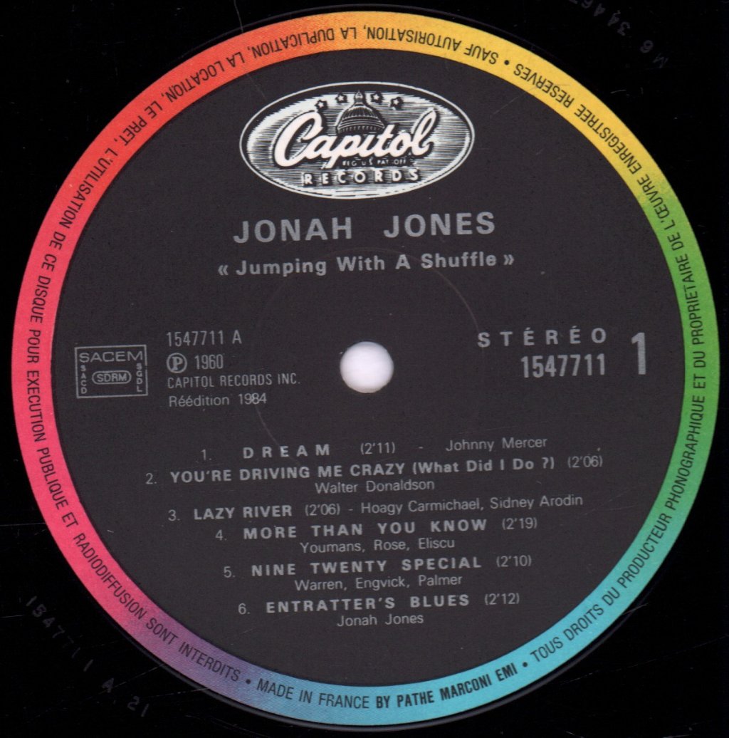 Jonah Jones Quartet - Jumpin' With A Shuffle - Lp