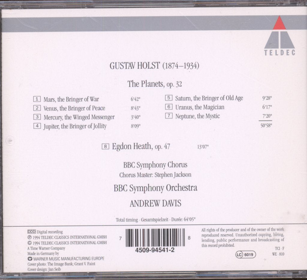 BBC Symphony Orchestra, Andrew Davis - Holst - Planets Op. 32 • Egdon Heath Op. 47 - Cd