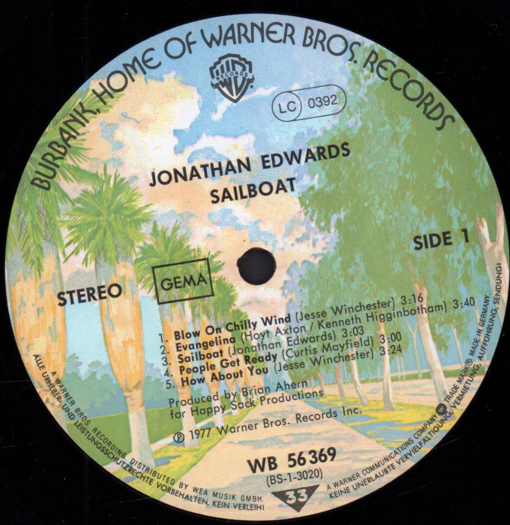 Jonathan Edwards - Sailboat - Lp