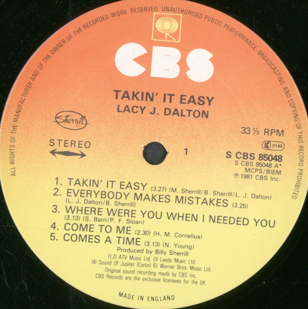 Lacy J. Dalton - Takin' It Easy - Lp