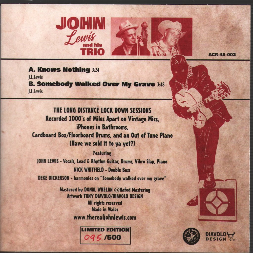 John Lewis And His Trio - Long Distance Lock Down Sessions - 7 Inch