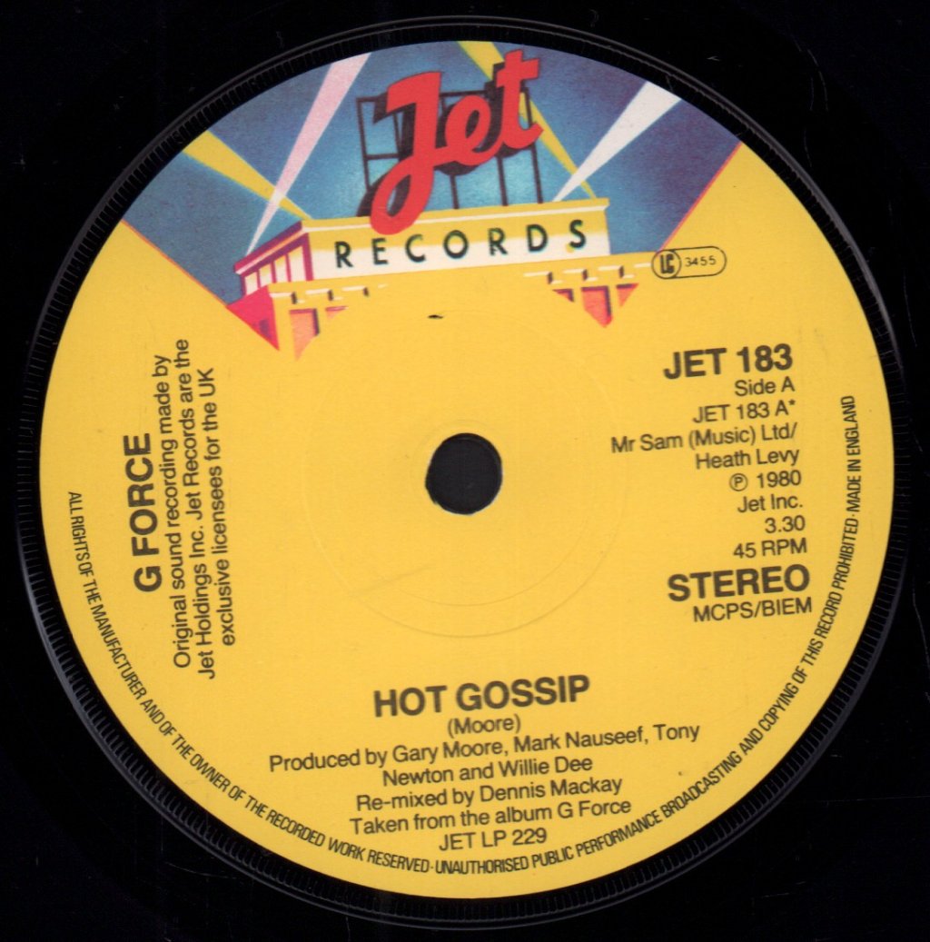 g force featuring gary moore - Hot Gossip - 7 Inch