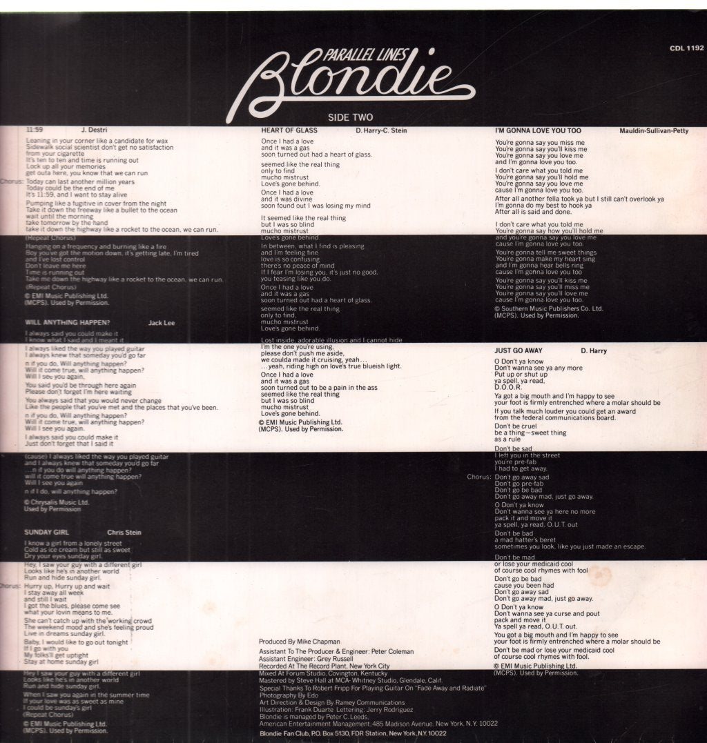 Blondie - Parallel Lines - Lp