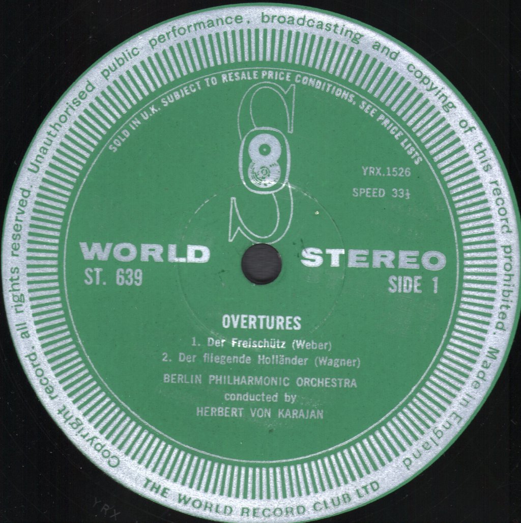 Herbert Von Karajan / Berlin Philharmonic Orchestra - Karajan Conducts Overtures - Lp