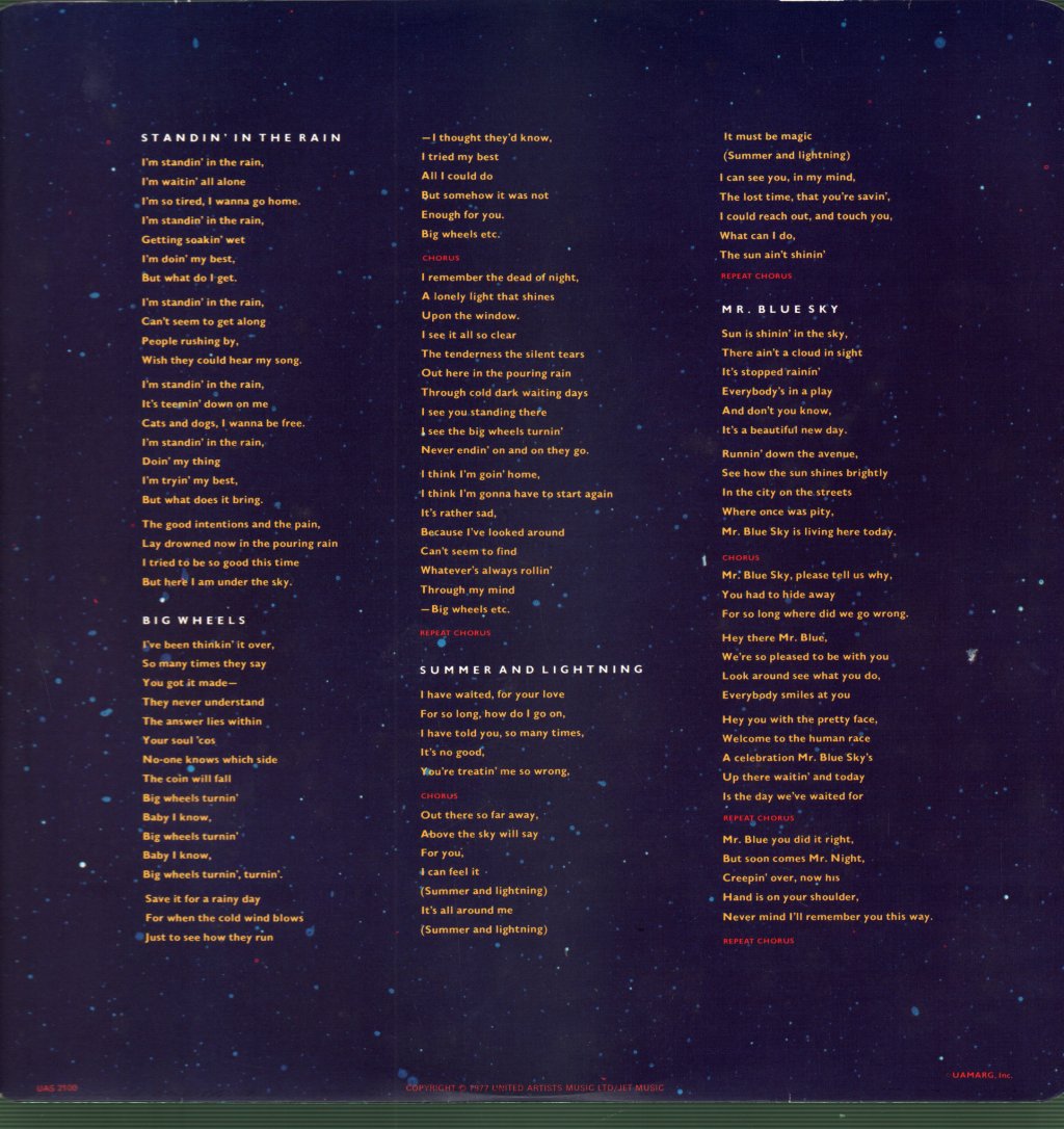 Electric Light Orchestra - Out Of The Blue - Double Lp