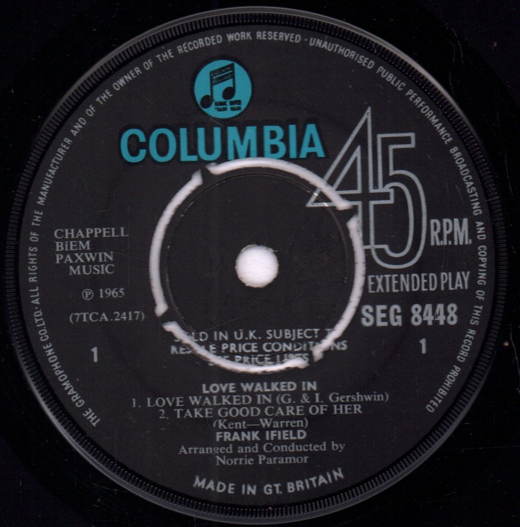Frank Ifield - Love Walked In - 7 Inch