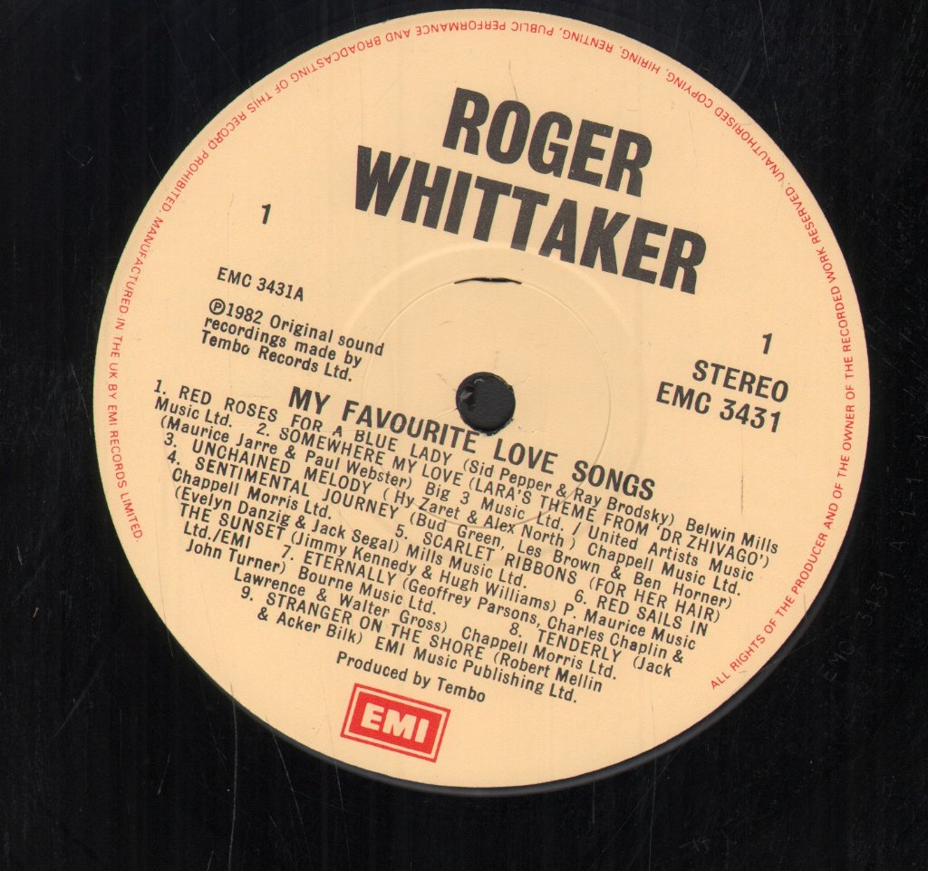 Roger Whittaker - My Favourite Love Songs - Lp
