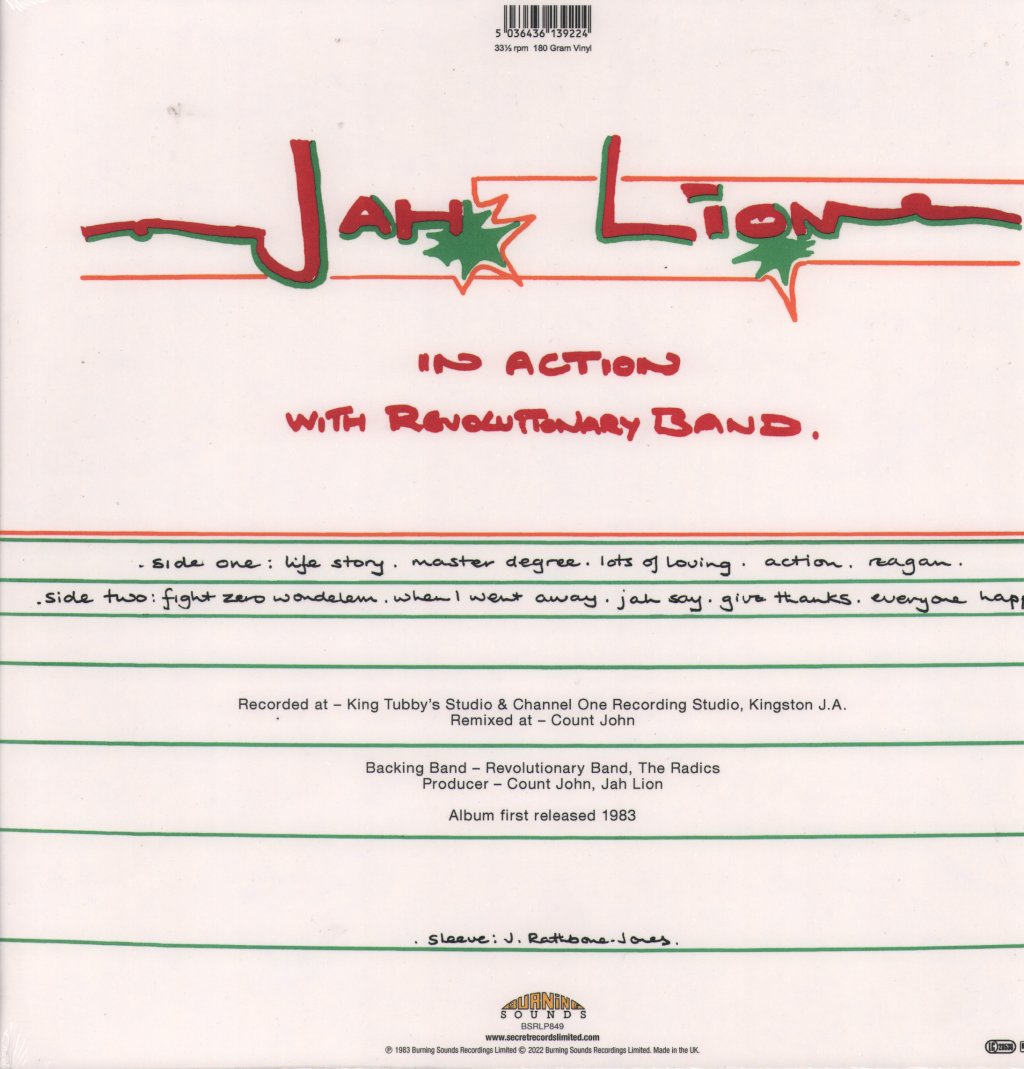 Jah Lion - In Action With the Revolutionary Band - Lp