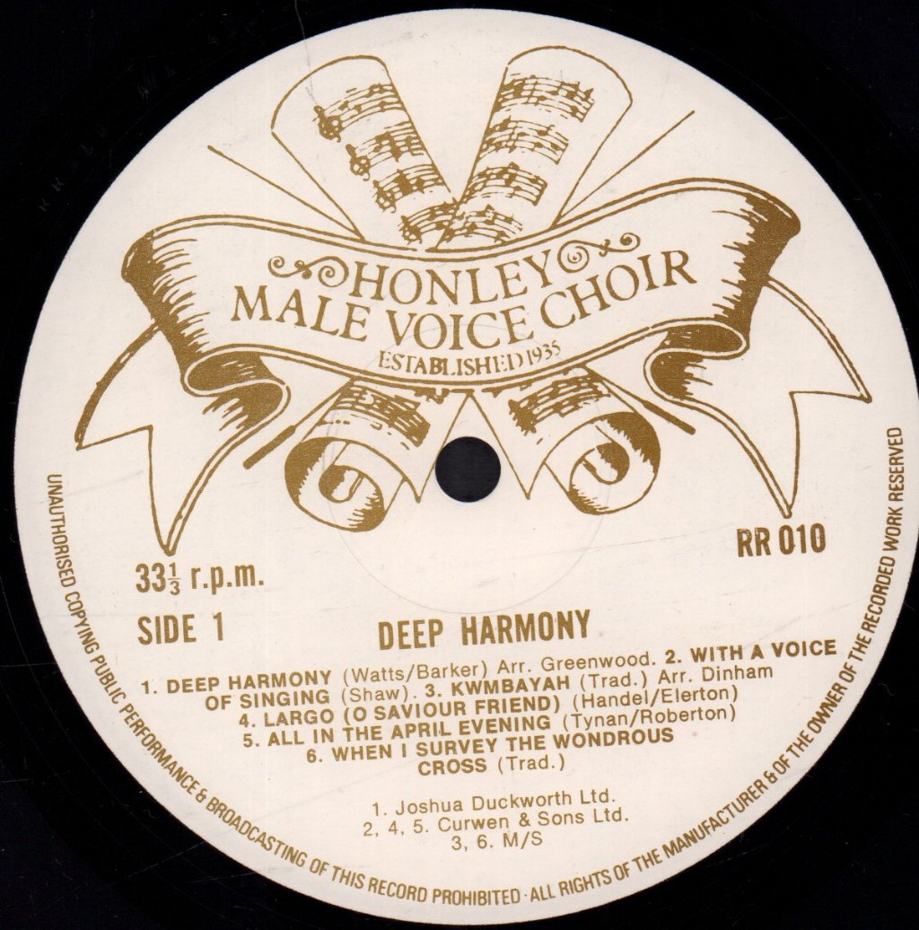 Honley Male Voice Choir - Deep Harmony - Lp