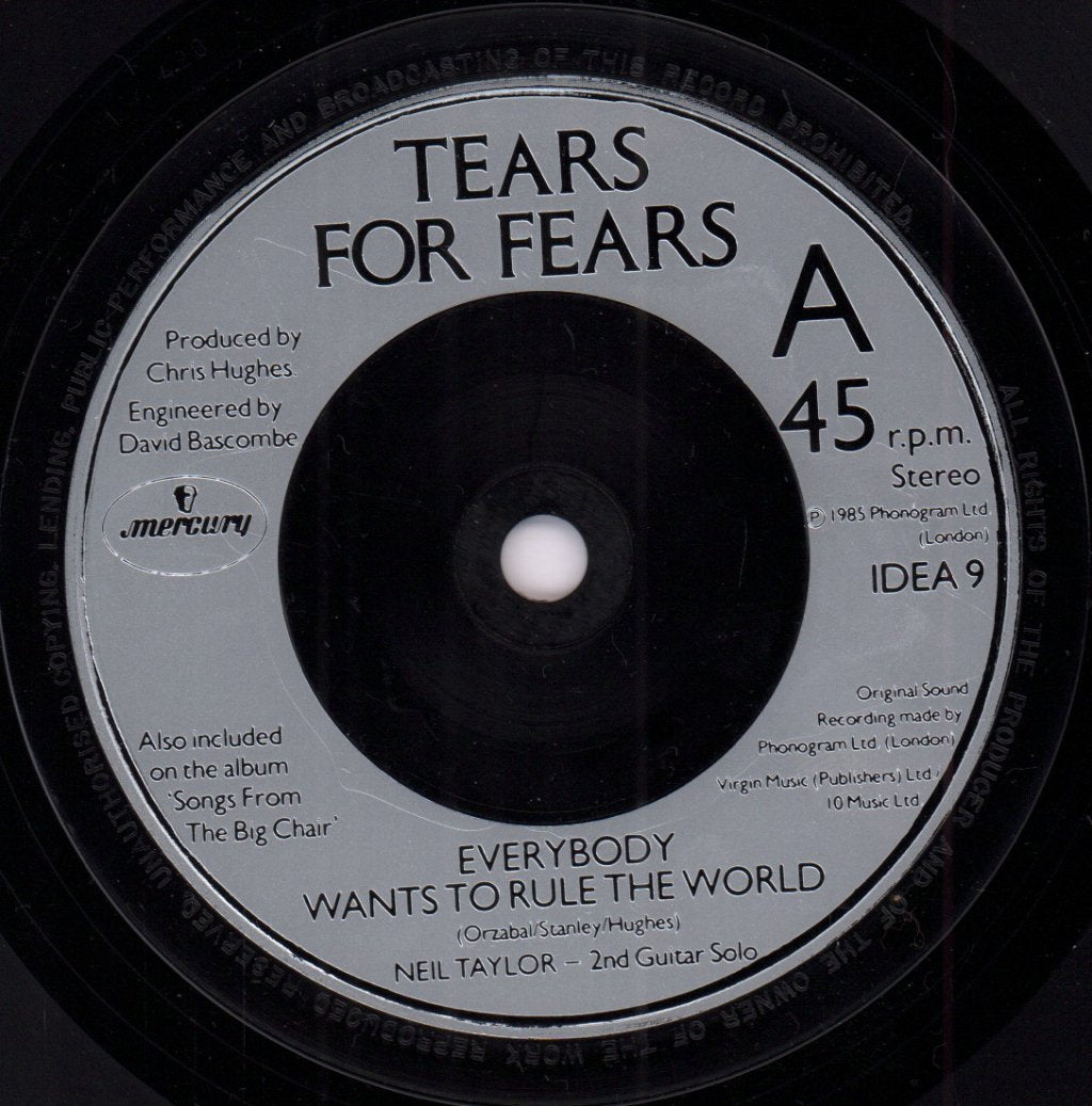 Tears For Fears - Everybody Wants To Rule The World - 7 Inch