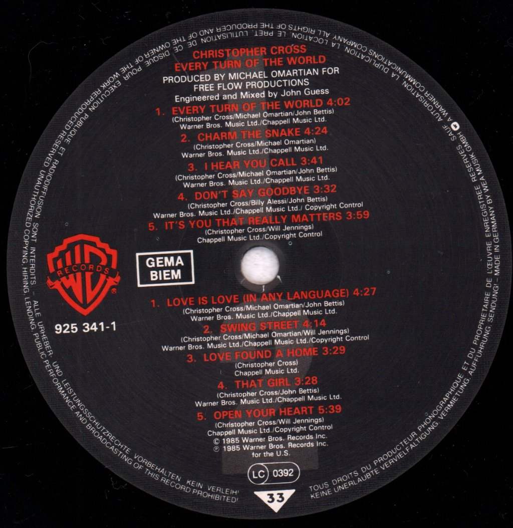 Christopher Cross - Every Turn Of The World - Lp
