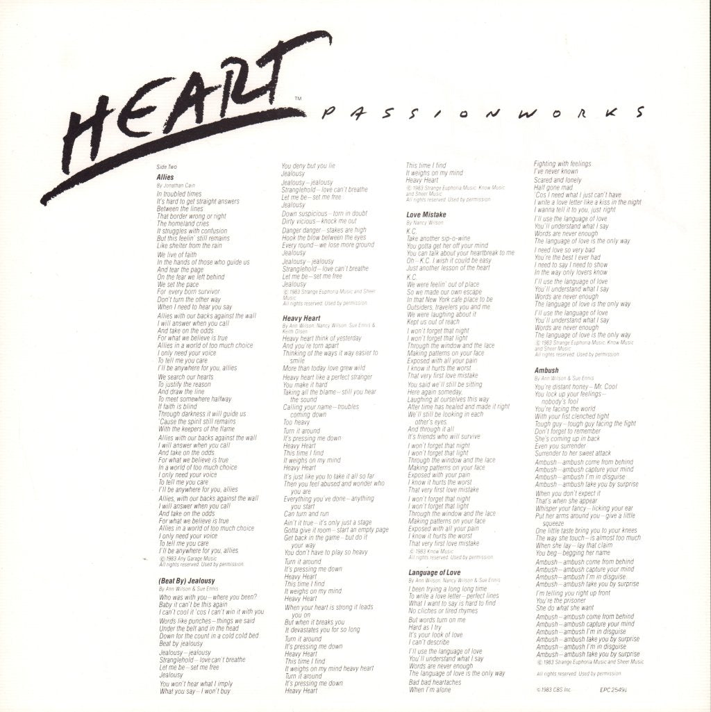Heart - Passionworks - Lp
